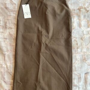 Zara Taupe Pencil Skirt